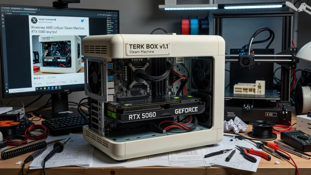Инженер AMD собрал Steam Machine. RTX 5060 внутри!