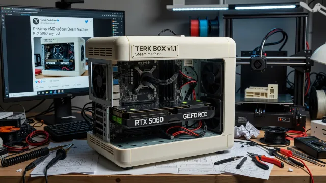 Инженер AMD собрал Steam Machine. RTX 5060 внутри!
